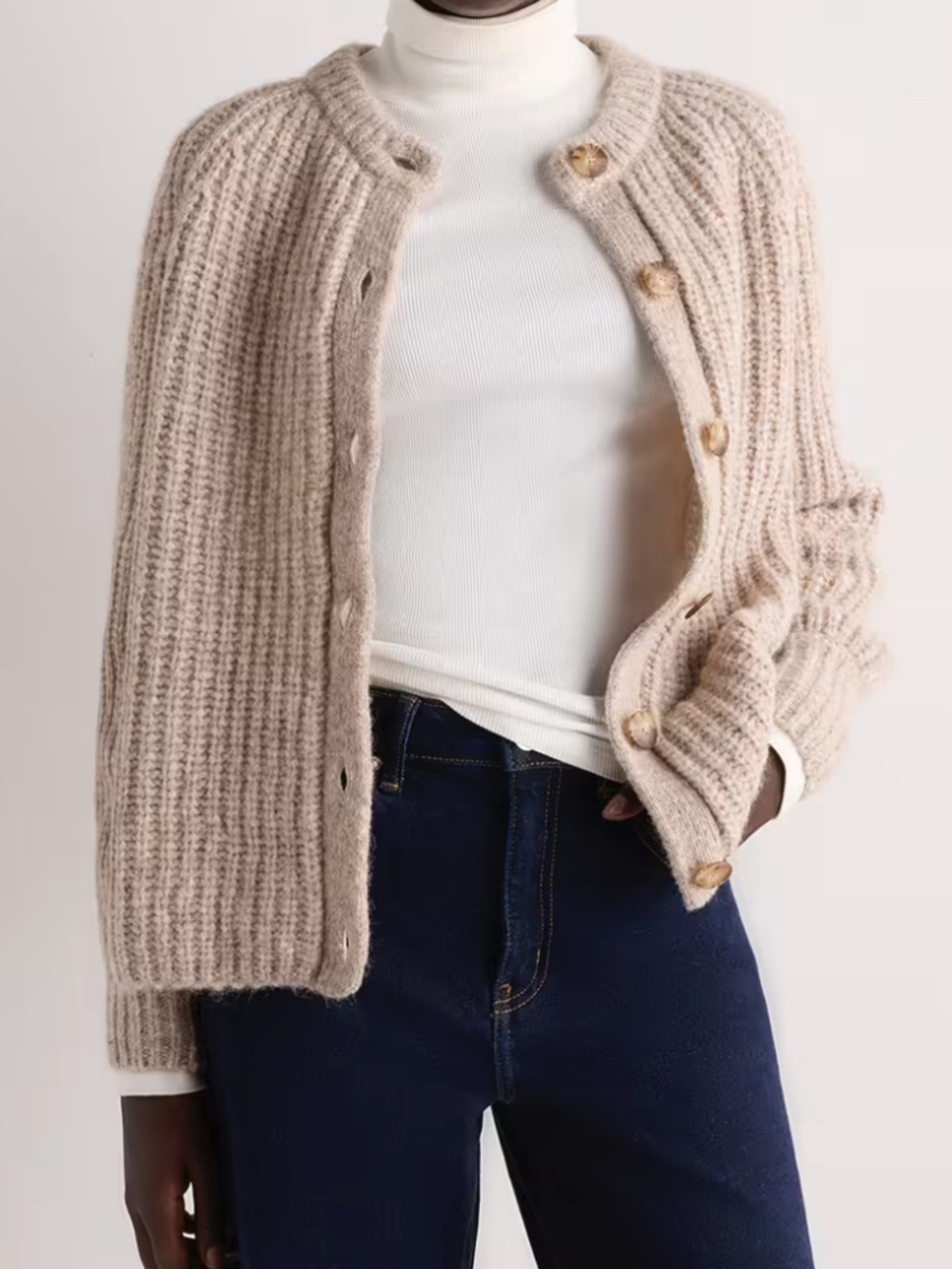 Lofty Baby Alpaca Oversized Chunky Crew Cardigan